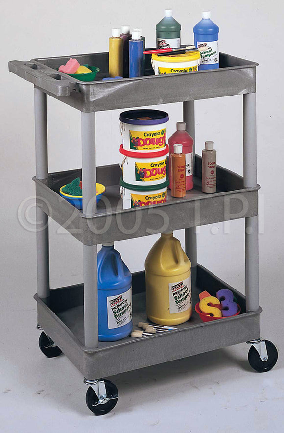 Luxor STC111G Three Shelf Tub Cart 18x24 Gray