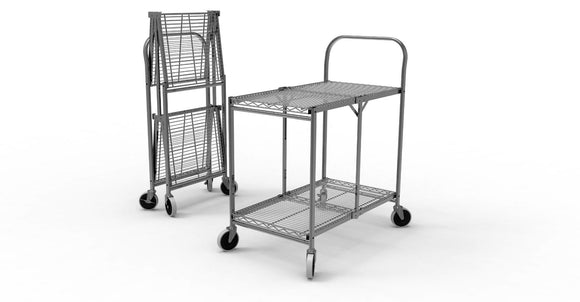 Luxor WSCC-2 Two-Shelf Collapsible Wire Utility Cart