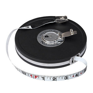 Keson 50FT Fiberglass Tape Measure with Metric Units on Reverse Side