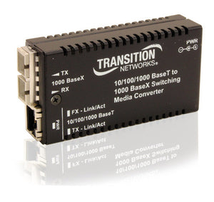 Transition Networks 10/100/1000Btx to 1000Blx SM SC 10Km Media Converter