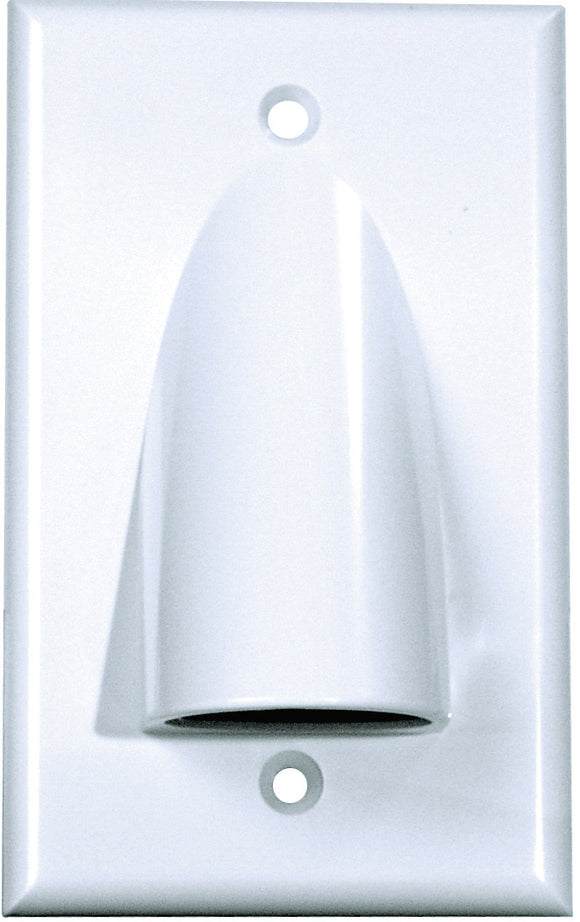 Midlite Single-Gang White Bulk Cable Pass Through Plate Decora Insert