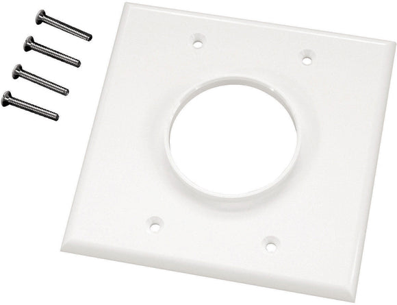 Midlite Double-Gang White Wireport Cable Pass Through Plate