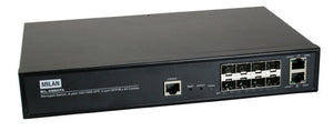 Transition Networks Managed 8-Port Fiber Switch with 2 10/100/1000 Combo Ports