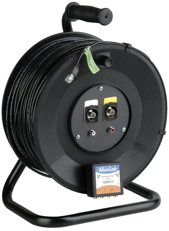 Cable Reel Dual AV Systems over CAT5 with 500ft of Belden 1583 Datatwist Cable