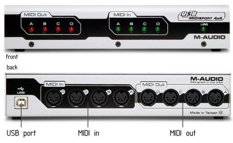 M-Audio USB MidiSport 4x4 4-In/4-Out Bus-Powered MIDI Interface