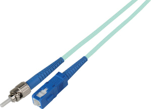 3-Meter 50/125 Fiber Optic Patch Cable Multimode Simplex ST to SC - 10-Gig Aqua