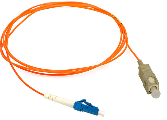 3-Meter 62/125 Fiber Optic Patch Cable Multimode Simplex LC to SC - Orange