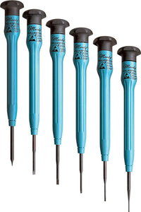 Moody Tools 6-Piece Fixed ESD-Safe (Short) Slotted Screwdriver Set