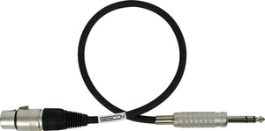 Mogami 2534 NEGLEX Quad Microphone Cable XLR Female to 1/4" TRS Male 3FT (Multiple Colors)