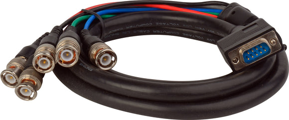 DB9M to 5 BNC Double Shielded Cable 6FT