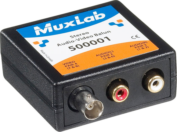 MuxLab 500001 Stereo Audio (RCA) with Video (BNC) Balun