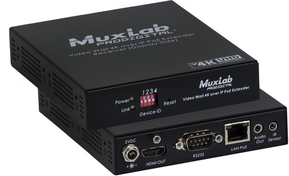 Muxlab 500759-RX Video Wall 4K over IP / PoE Extender RX