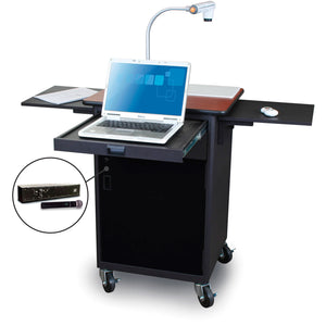 Marvel MVPCA2622CHDT-H Presentation Cart with Acrylic Door & Hand Microphone - Cherry