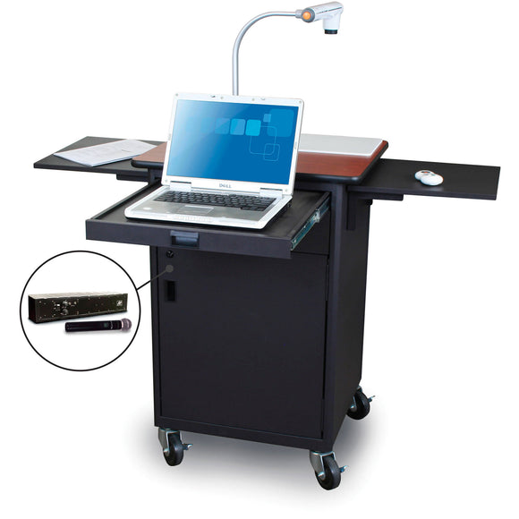 Marvel MVPCM2622CHDT-H Presentation Cart with Metal Door & Hand Microphone - Cherry