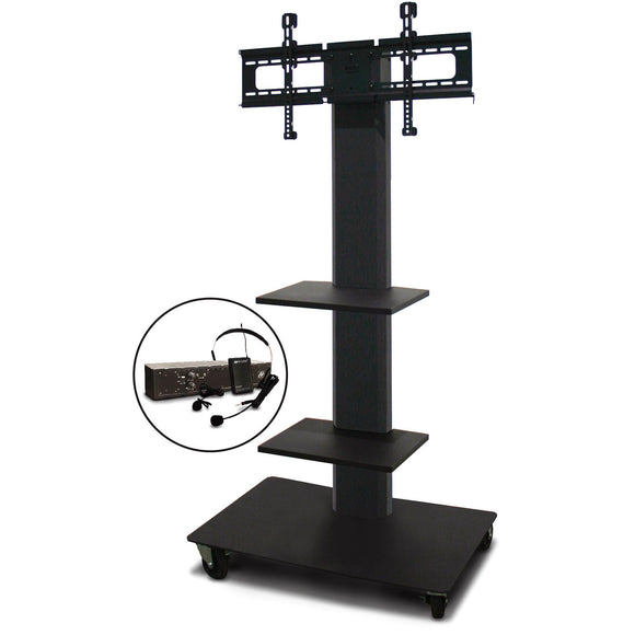 Marvel MVPFS6055DT-2E Monitor Stand with Two Shelves & Earpiece Microphone