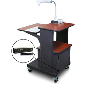 Marvel MVPSM2432CHDT-H Benchmark Cart with Metal Door and Hand Microphone - Cherry