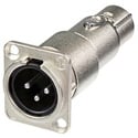 Neutrik NA3MDF 3 Pin XLR-M to XLR-F Adapter for D Panel Mounting