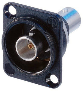 Neutrik NBB75DFIB-P Receptacle BNC D style feedthrough Isolated-Black 75 ohm