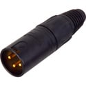 Neutrik NC3MX-B 3-Pin Male XLR Connector Cable End - Black & Gold