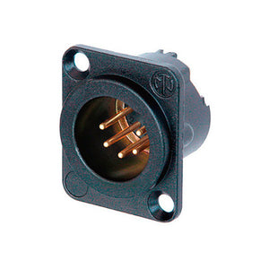 Neutrik NC5MD-LX-B 5 Pole Male Receptacle - Solder Cups Black & Gold