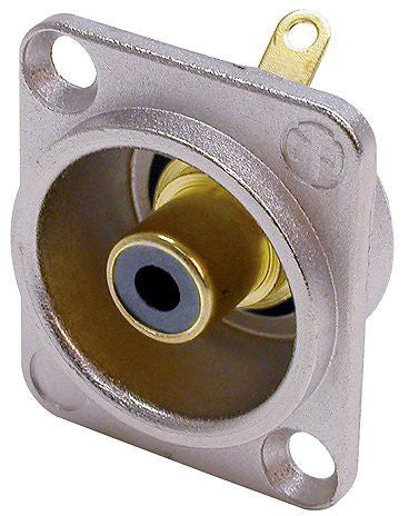 Neutrik NF2D-0 Phono Socket - Nickel D-shape with Colored Washer - Black