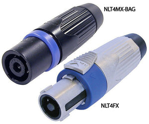 Neutrik NLT4MX-BAG Speakon Cable End STX 4 Pole Male Black and Silver