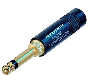 Neutrik NP2CM-B Mono 1/4 Inch MIL/B-Gauge Phone Plug (Black/Brass)