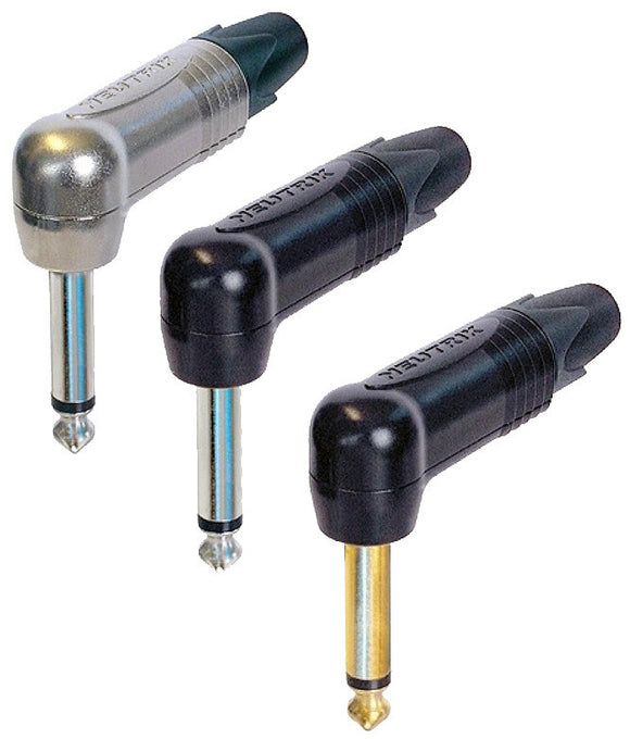 Neutrik NP2RX-B Mono Right Angle 1/4 Inch Plug with Gold Contacts & Black Shell