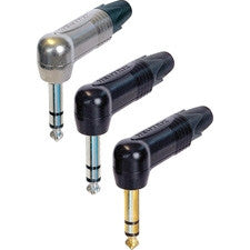 Neutrik NP3RX-B Stereo Right Angle 1/4 Inch Plug w- Gold Contacts & Black Shell