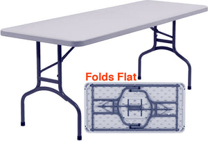 National Public Seating BT-3060 Plastic Blow Molded Grey Rectangle Folding Table 30inx60in