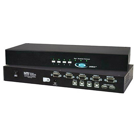 NTI UNIMUX-USBV-4O-A 4 Port USB KVM Switch