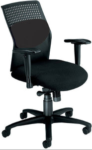 AirFlo Rolling Desk Chair With Black Fabric Seat and Adjustable Arms