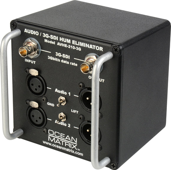 Ocean Matrix AVHE-210-G-3G Single Channel 3G-SDI Video & 2-Channel XLR Audio Hum Eliminator