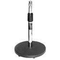 On Stage Stands DS7200C Adjustable Hgt Desk Stand 9-13in  Chrome Tube-Black Base