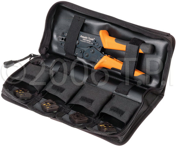 Paladin 1600 Broadcast Pack Crimp Tool with 5 Coax Die Set In Carry Pouch