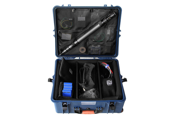 Portabrace PB-2750DKAUD Airtight Hard Case with Wheels and Padded Divider Kit - Extra Large - Blue