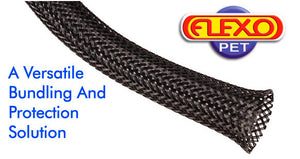 Techflex Flexo PET 1/4"-3/4" Expandable Tubing Black 100FT Roll