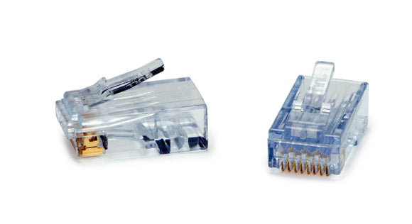 Platinum Tools 100029C ezEX48 10G RJ45 Connectors RJ45 Connectors for 0.043 to 0.048 Conductor Sizes - 50 Pack Clamshel