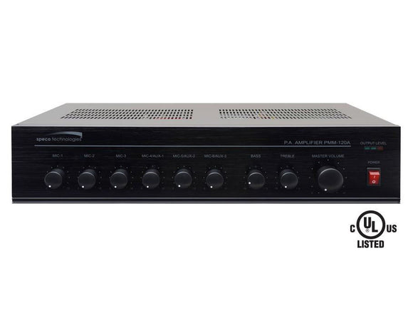 Speco 120W PA Mixer Power Amplifier with 6 Inputs