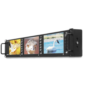 Postium PRM-503A Triple 5 Inch HD/SD-SDI LCD 3RU Rackmount Monitors with Waveform/ Vectorscope/ Timecode & Audio Meters