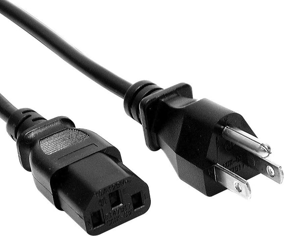 3-Prong AC to IEC Female Right Angle Power Cord - 10FT