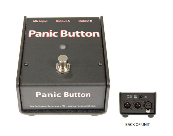 ProCo Sound CDPB Panic Button - Selectable A-B & Microphone Muting Switch