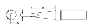 Weller PT Series Screwdriver Soldering Tip - 800F .062in x .62in