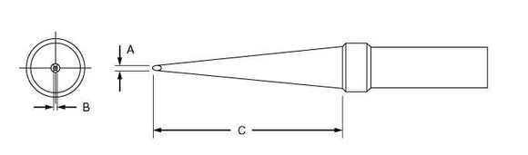 Weller PTK7 Tip for TC201 Series 700 Degree Long Screwdriver .046in x 1in
