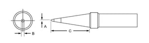 Weller PTP8 Conical Solder Tip - 800F .031in x .62in