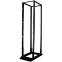 Quest FR1924-28-02 4-Post Cage Nut Open Frame Steel Floor Rack - 28U