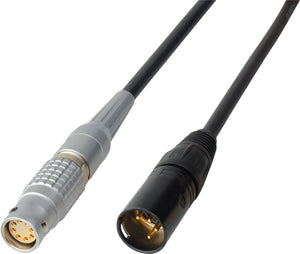 Power Cable 12V DC - Lemo 3B-8F to 4-Pin XLR Male  - 7 Foot