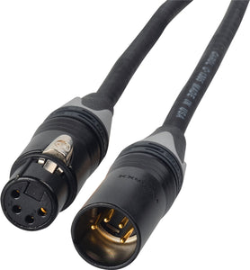 12V DC Power Cable 4-Pin XLR Male to 4-Pin XLR Female - 1 Foot