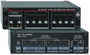 RDL RU-ADA4D 4-Channel Stereo Audio Distribution Amplifier