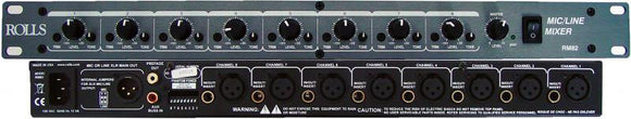 Rolls Rack Mount 8 XLR/ 1/4 Input Mic Line Mixer with Tone Controls